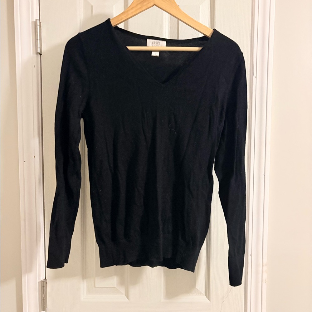 LOFT Elegant Black Knit Top